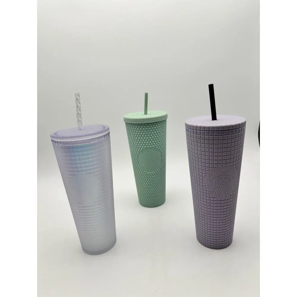 New Starbucks 24oz Tumbler Cups With Straws Lot Of 3 New With Tags
